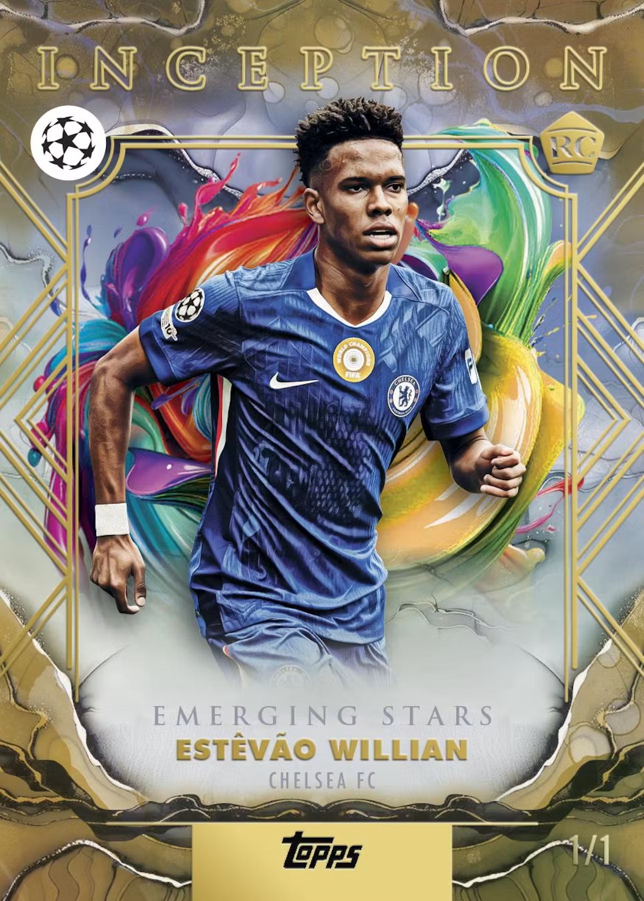 2026 Topps Inception UCC Soccer Hobby Box Emerging Stars Estevao Willian Chesea FC 1 of 1
