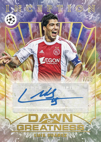 2026 Topps Inception UCC Soccer Hobby Box Dawn Of Greatness Luis Suarez Autograph Cards