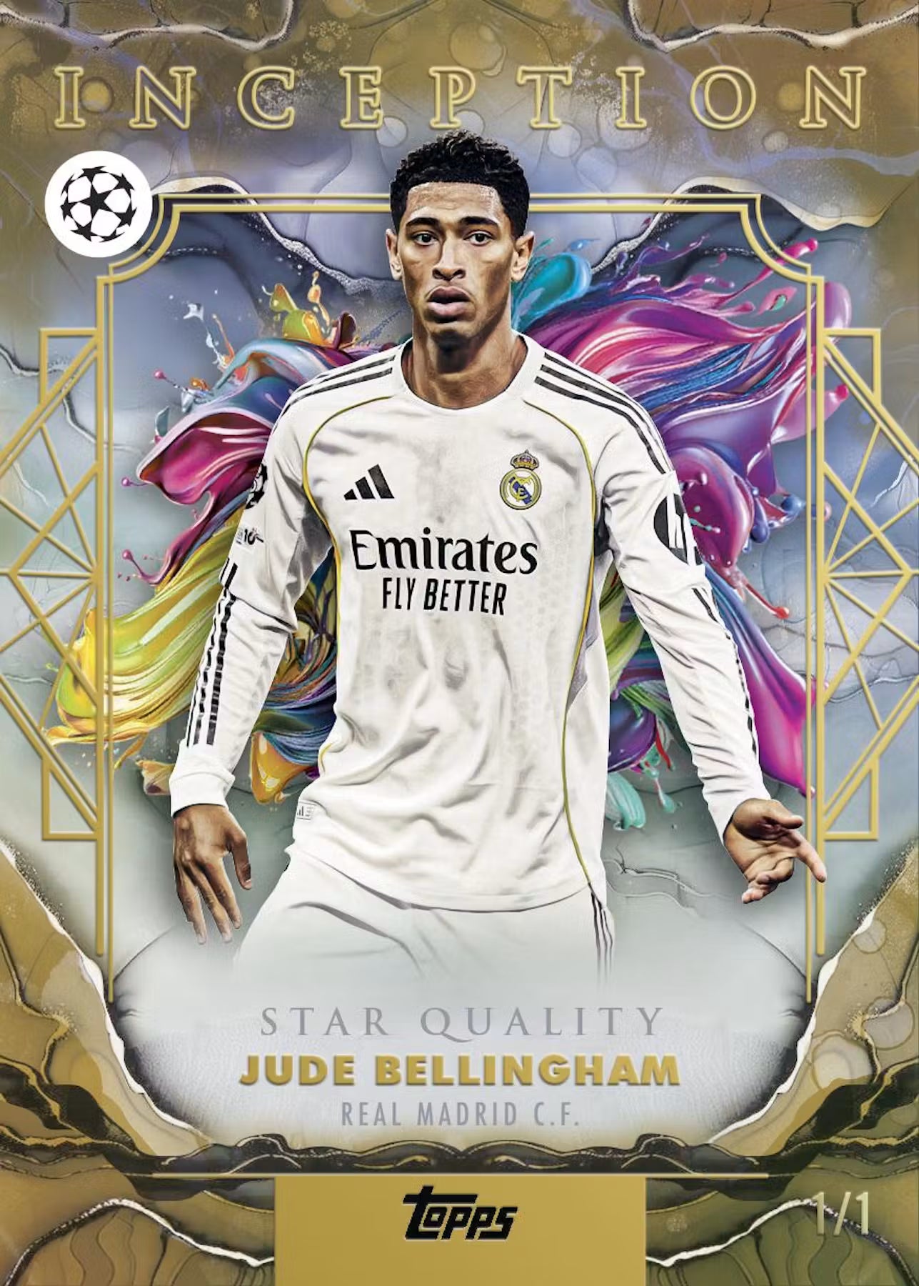2026 Topps Inception UCC Soccer Hobby Box Star Quality Jude Bellingham Real Madrid C.F One Of One Card