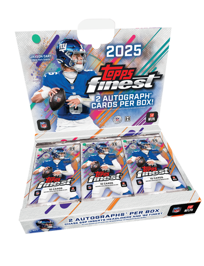 2025 Topps Finest Football Hobby Box (10 Cards Per Pack, 6 Pack Per Box) 2 Autographs Per Box