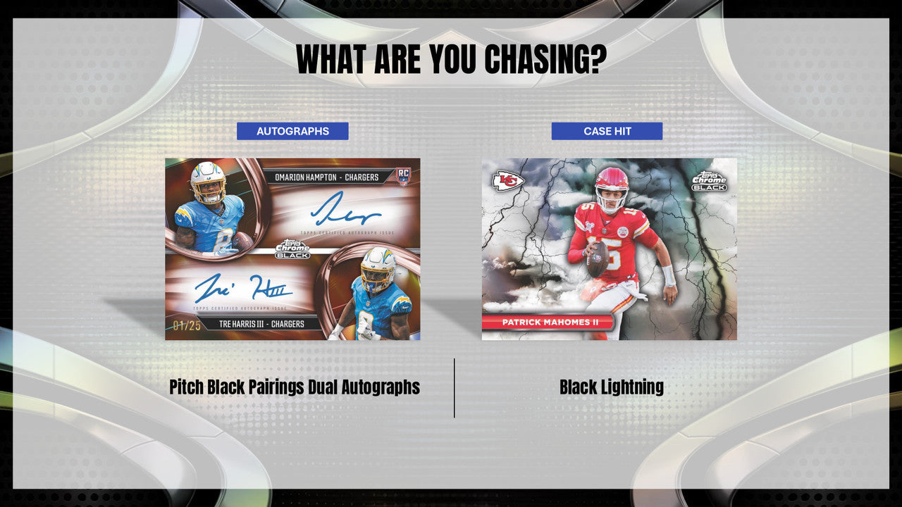 2025 Topps Chrome Black Football Pitch Black Pairings Dual Autographs