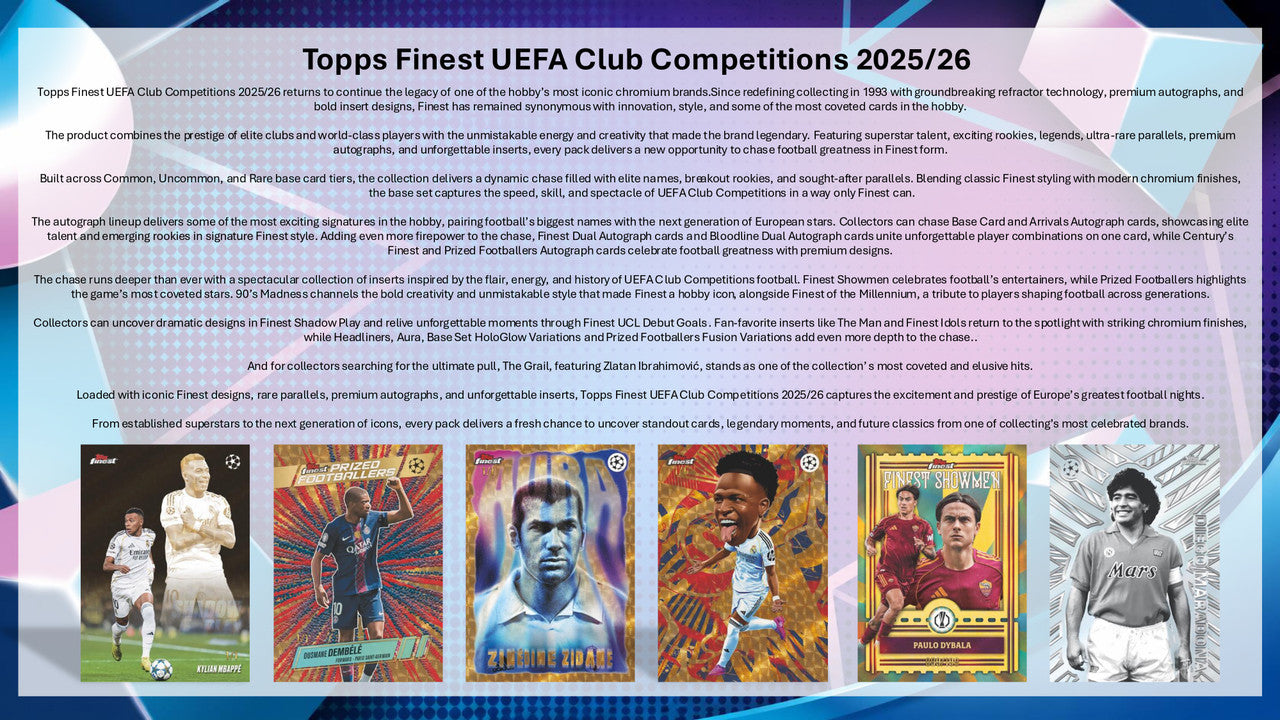 2025/26 Topps Finest UCC Hobby Box Detail