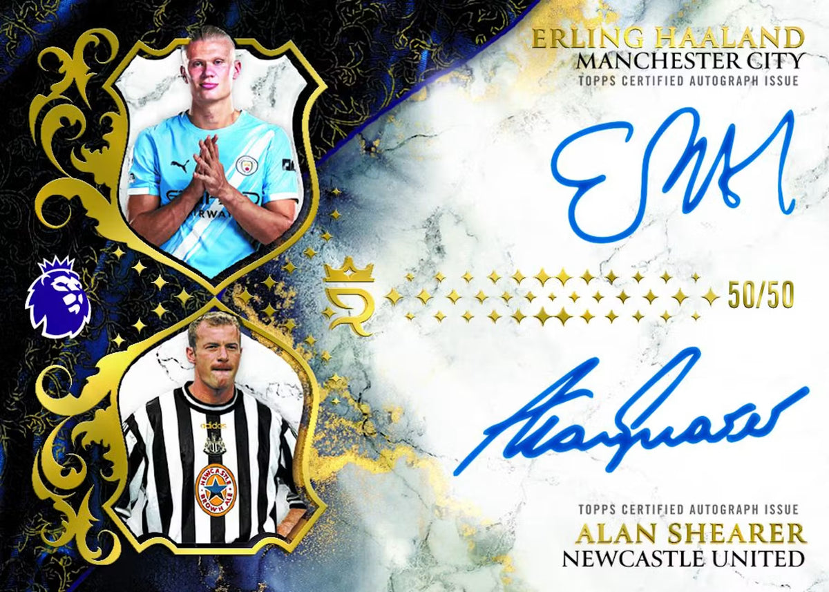 Erling Haaland Manchester City & Alan Shearer Newcastle United Dual Autographs Cards