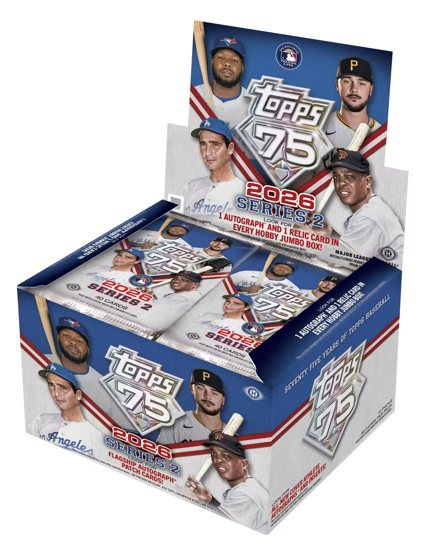 2026 Topps Series 2 Baseball JumboBox (40 Cards Per Pack, 10 Packs Per Box) 1 Autograph, 1 Relic Card