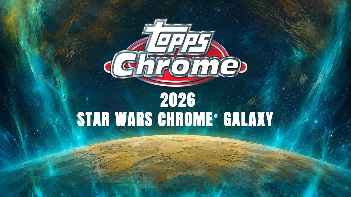 2026 Topps Star Wars Chrome Galaxy Hobby Box (4 Cards Per Pack, 18 Packs Per Box) 4 Chrome Parallels Per Box