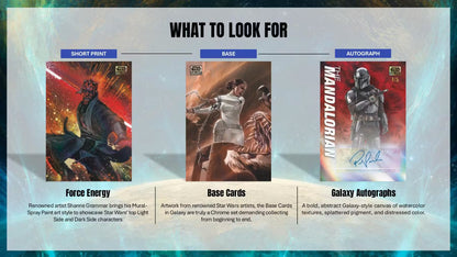2026 Topps Star Wars Chrome Galaxy Hobby Box (4 Cards Per Pack, 18 Packs Per Box) 4 Chrome Parallels Per Box
