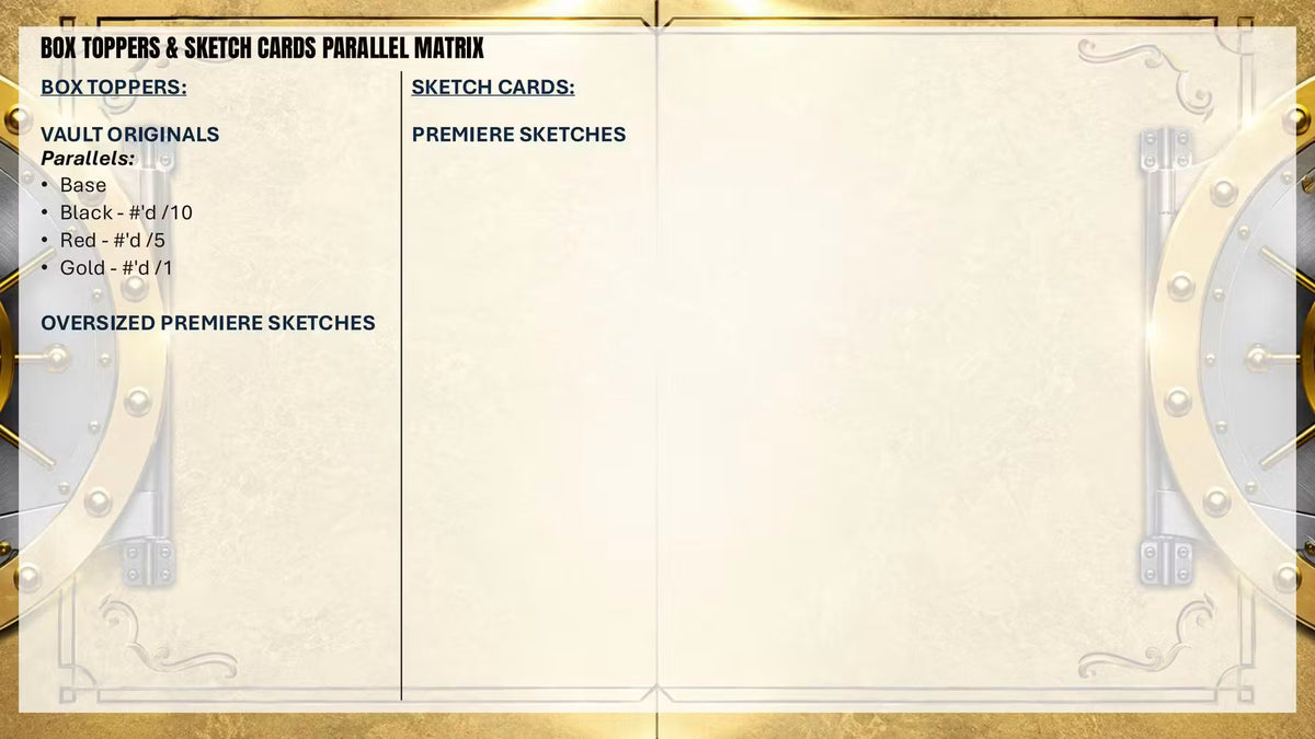 2026 Topps Vault Disney Box Topper & Sketch Cards Parallel Matrix