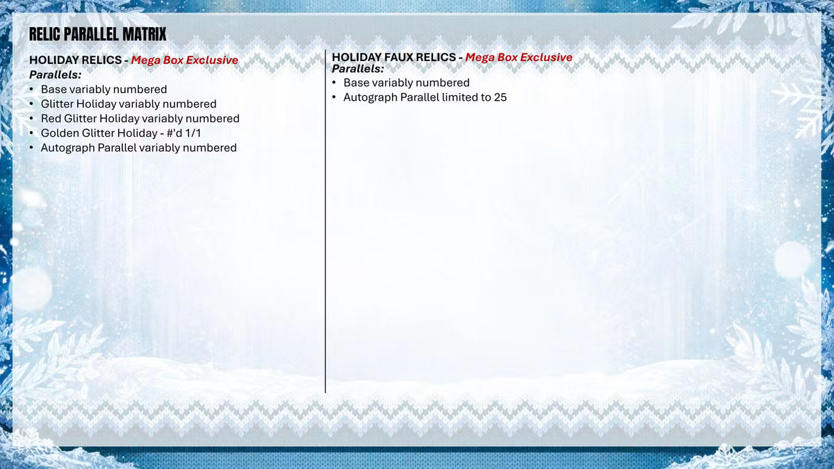 2026 Topps Holiday Baseball Relix Parallel Matrix