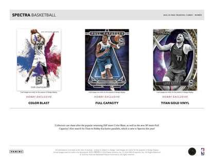 2023/24 Panini Spectra Basketball Hobby Box (4 pack per box, 5 kartu per pack) - 4 autograph per box