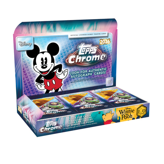 2026 Topps Chrome Disney Hobby Box (6 cards per pack,  12 packs per box )Look For Authentic Autograph