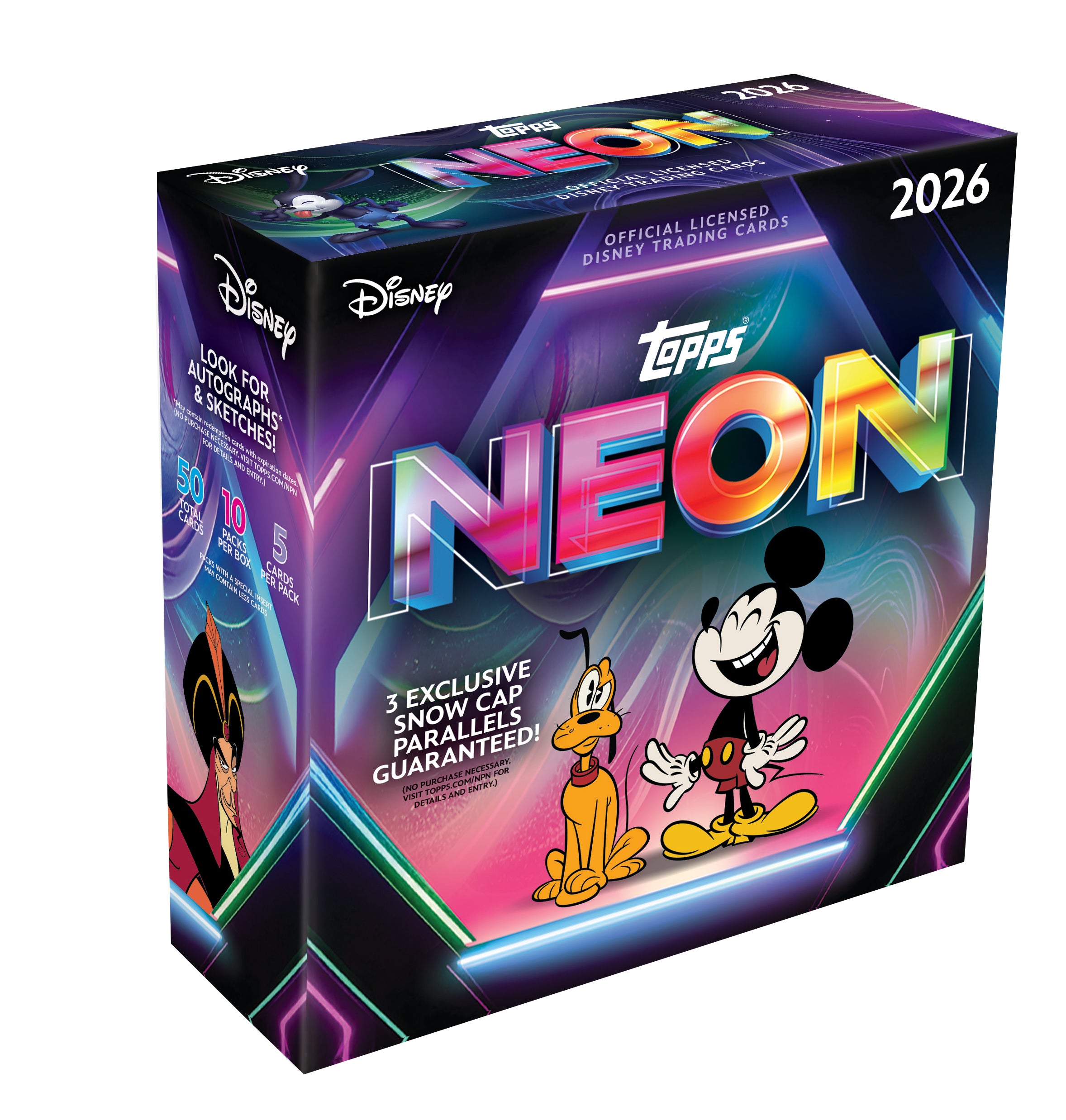 2026 Topps Disney Neon Mega Box 3 Exclusive Snow Cap Parallels Per