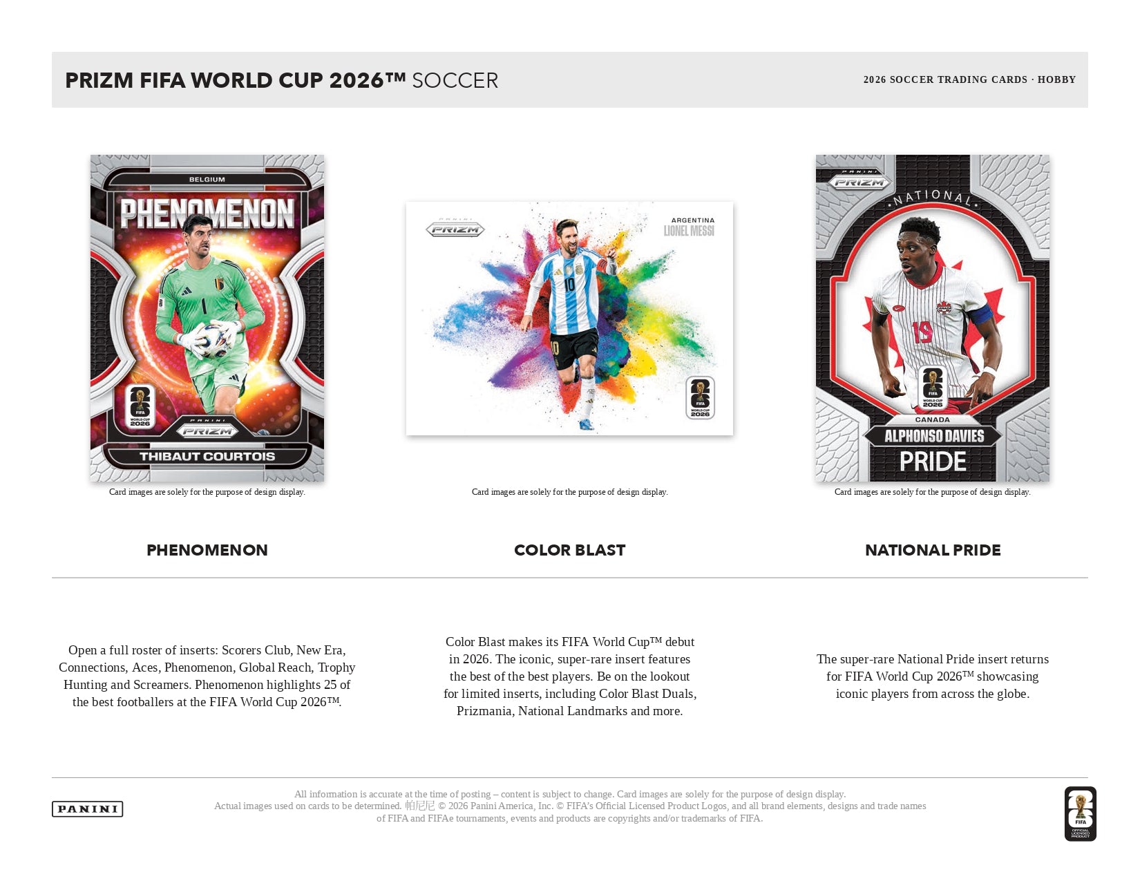 2026 Panini Prizm FIFA World Cup Insert Card