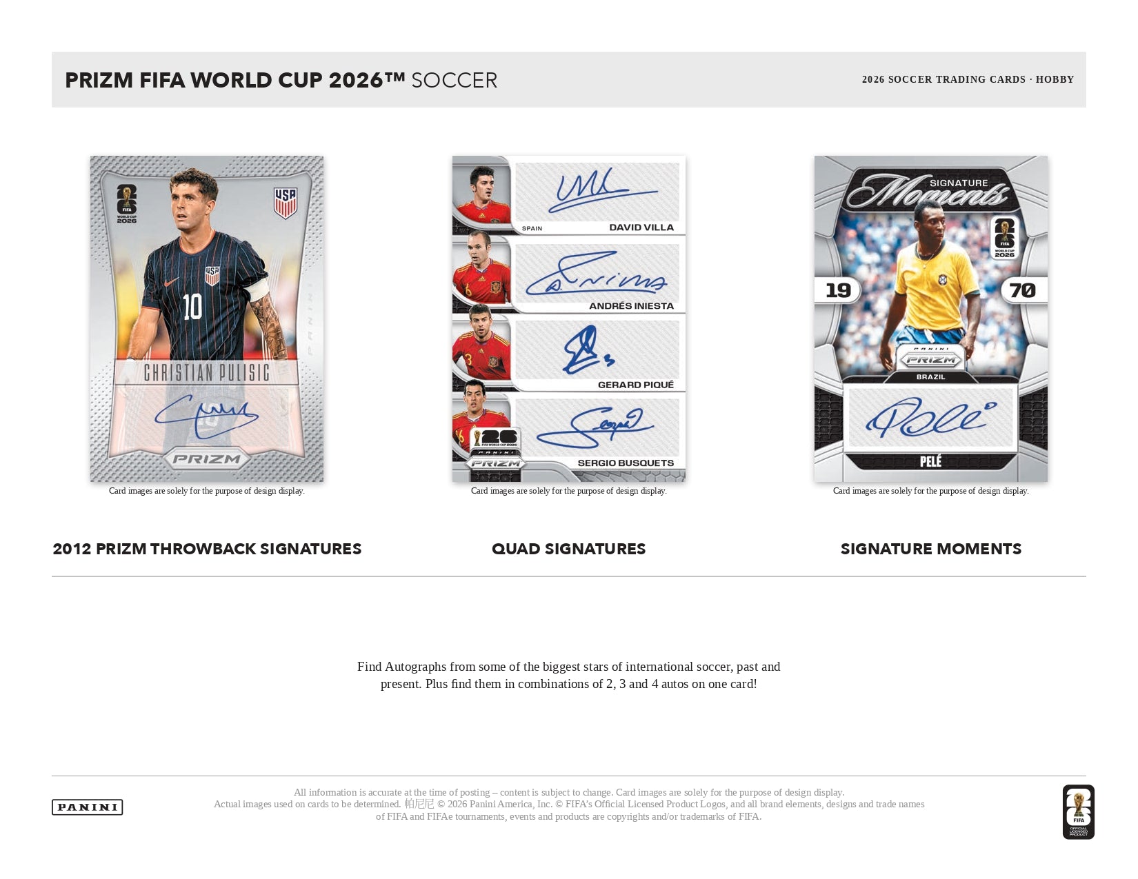 2026 Panini Prizm FIFA World Cup Autographs Card
