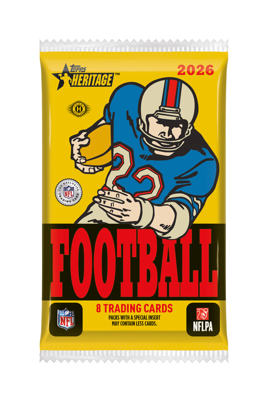 2026 Topps Heritage Football Value Pack (8 Cards Per Pack)