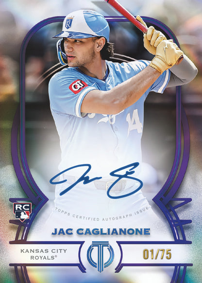 2026 Topps Tribute Baseball Jac Caglianone Kansas City Royals Limit 75  Card