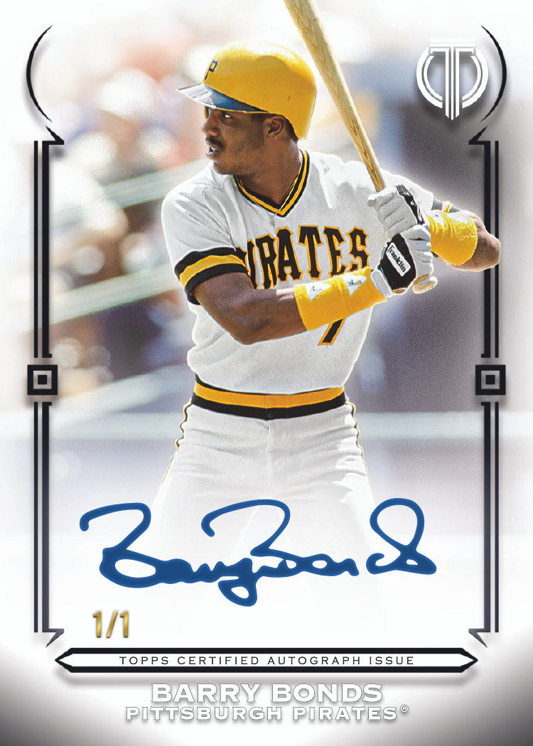 2026 Topps Tribute Baseball Barry Bonds Pittsburgh Pirates One Of One Autograph Card