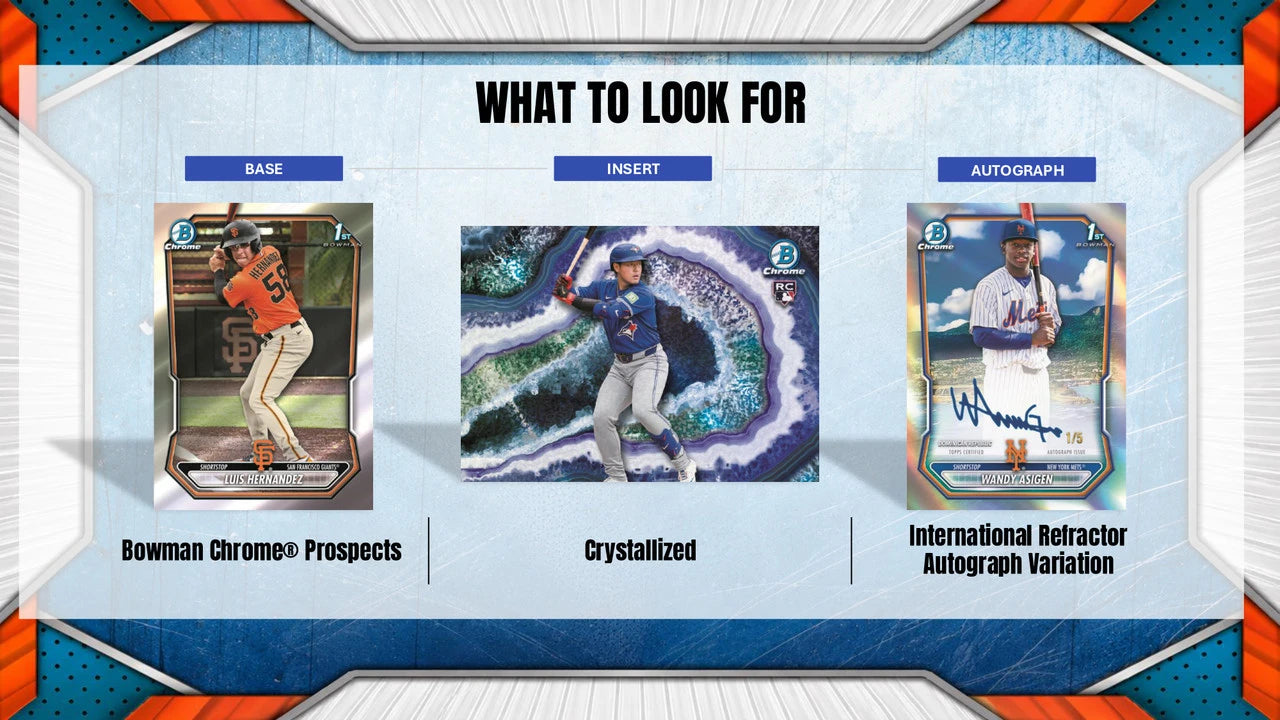 2026 Bowman Chrome Baseball What Look For Insert Card