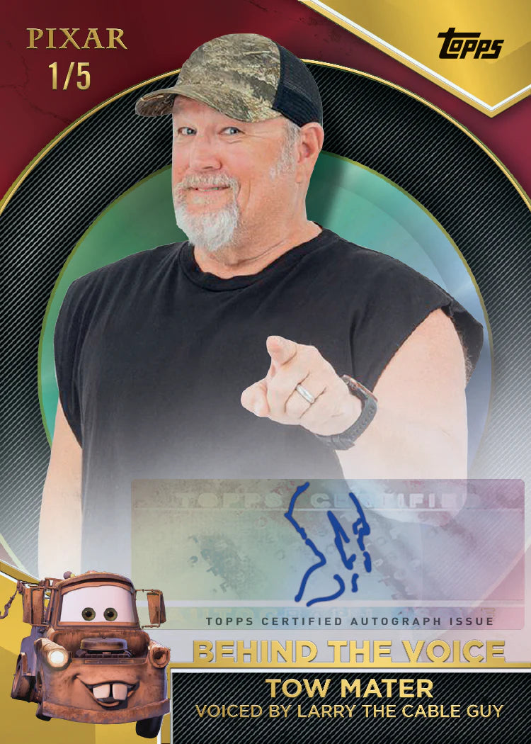2025 Pixar Gold Tow Mater Larry The Cable Guy Autograph