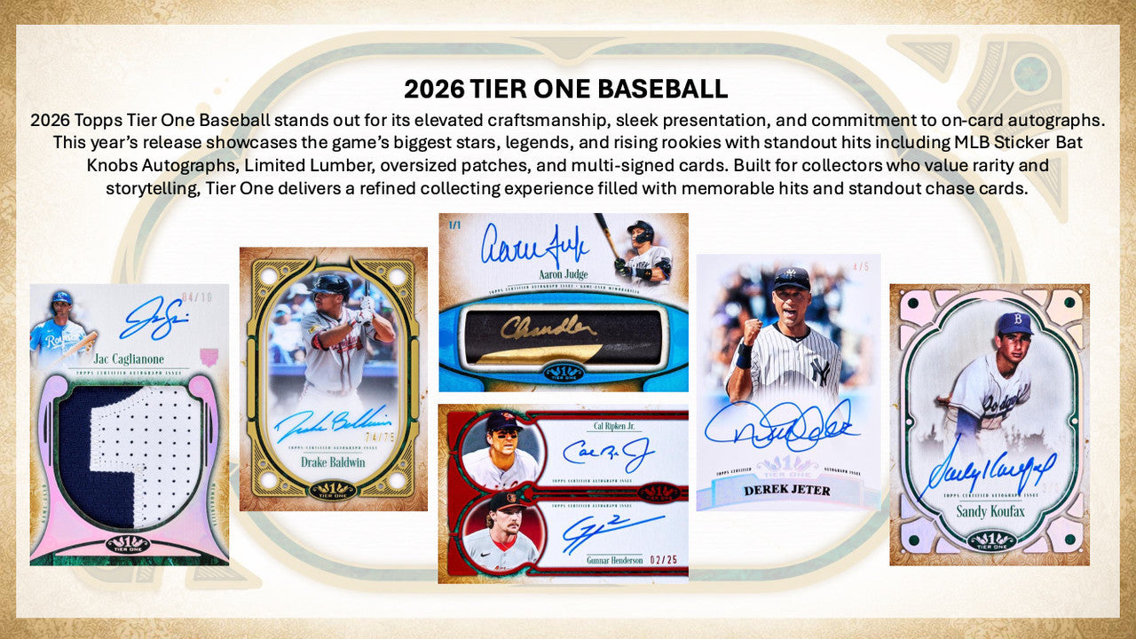 2026 Topps Tier One Baseball Hobby Box Detail