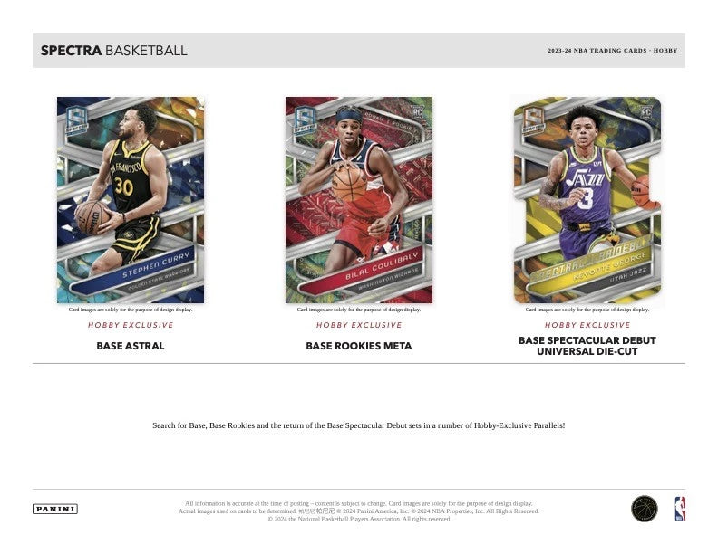 2023/24 Panini Spectra Basketball Hobby Box (4 pack per box, 5 kartu per pack) - 4 autograph per box