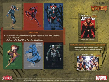 2024 Upper Deck Marvel Fleer Ultra Wolverine Hobby Box (12 Pack per Box, 6 Kartu per Pack)