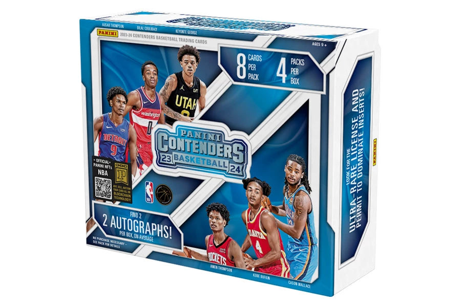 2023/24 Panini Contenders Basketball Hobby Box (4 pack per box, 8 kartu per pack) - 2 autograph cards per box