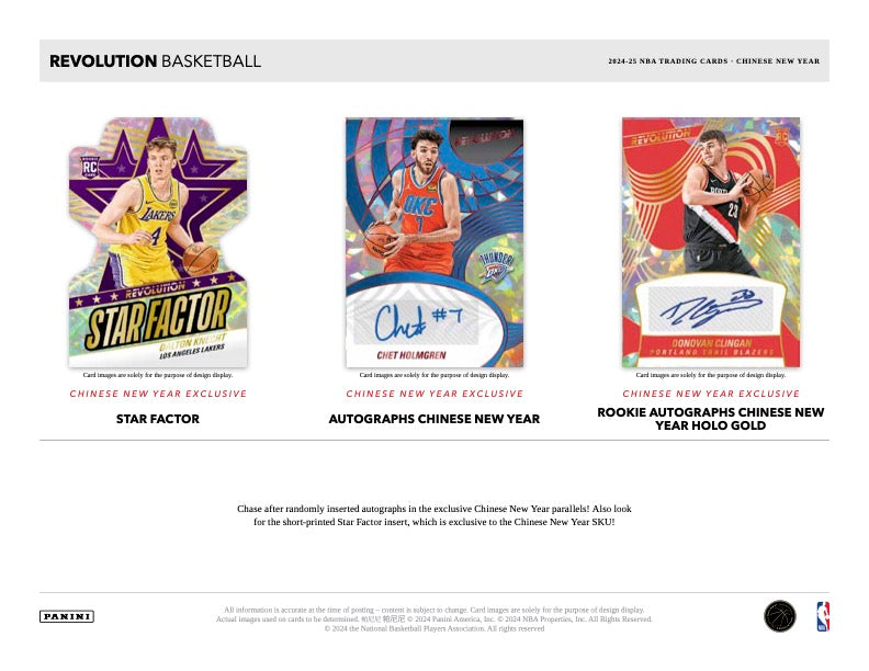 2024/25 Panini Revolution Basketball Chinese New Year CNY Box (12 pack per box, 5 kartu per pack) - 12 CNY parallel per box