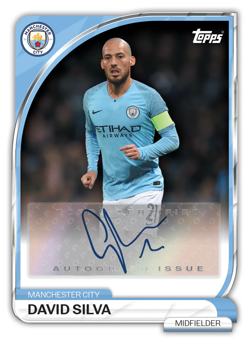 2025/26 Topps Manchester City Collector Tin David Silva Autograph Issue
