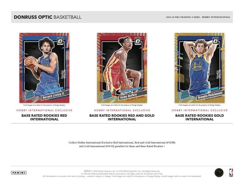 2023/24 Panini Donruss Optic Basketball International Hobby Box (20 pack per box, 4 kartu per pack) - 20 insert/parallel per box