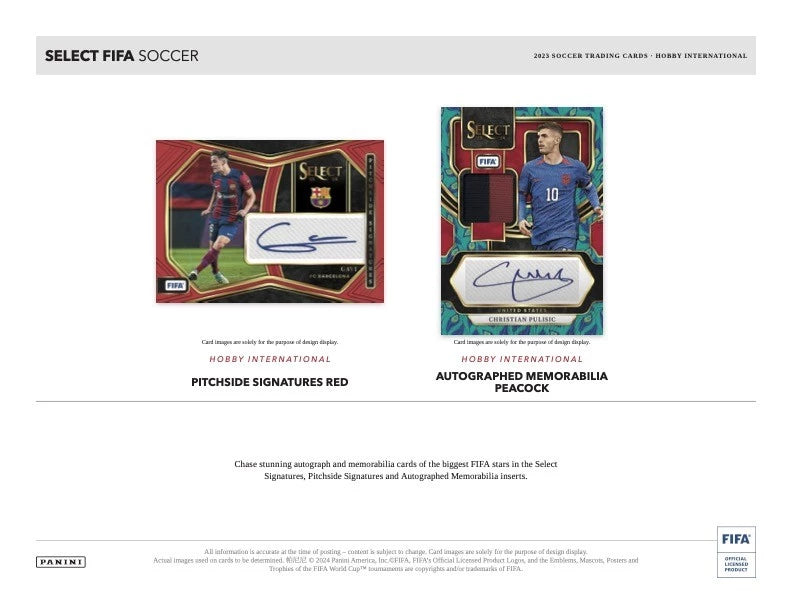 2023/24 Panini Select FIFA Hobby International Box (12 pack per box, 5 kartu per pack) - 1 autograph per box