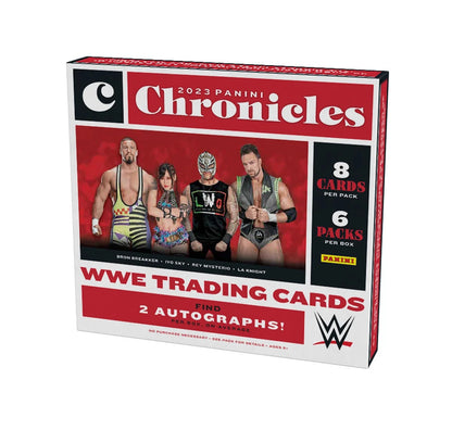 2023 Panini Chronicles WWE Hobby Box (6 pack per box, 8 kartu per pack) - 2 autograph per box