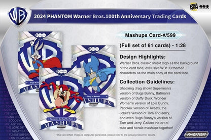 2024 Kakawow PHANTOM Warner Bros 100th Anniversary Trading Cards Hobby Box (10 pack per box, 5 kartu per pack) - 2 sampai 4 numbered cards per box