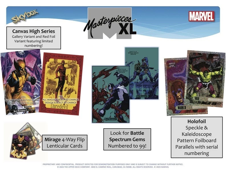 2024 Upper Deck Marvel Masterpieces XL Hobby Box featuring Joe Jusko (10 pack per box, 3 kartu per pack) - Kartu berukuran JUMBO 5"x7"