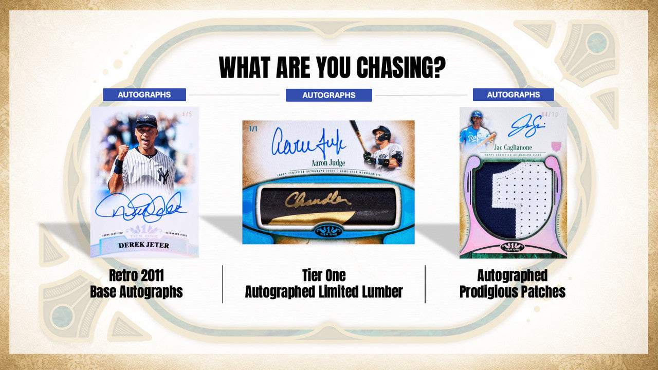 2026 Topps Tier One Baseball Hobby Box Autographs Relic Card