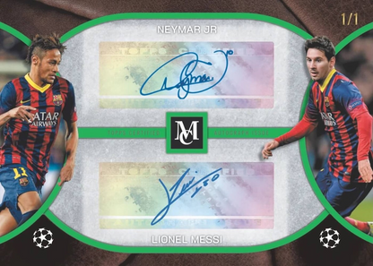 Neymar JR & Lionel Messi Dual Autograph Card One of One