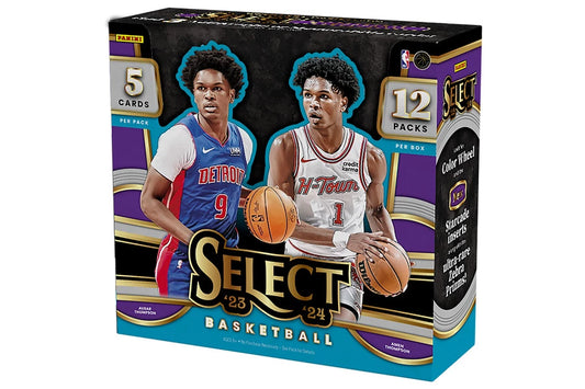 2023/24 Panini Select Basketball Hobby Box (12 pack per box, 5 kartu per pack) - 3 autographs or memorabilia & 12 prizms per box