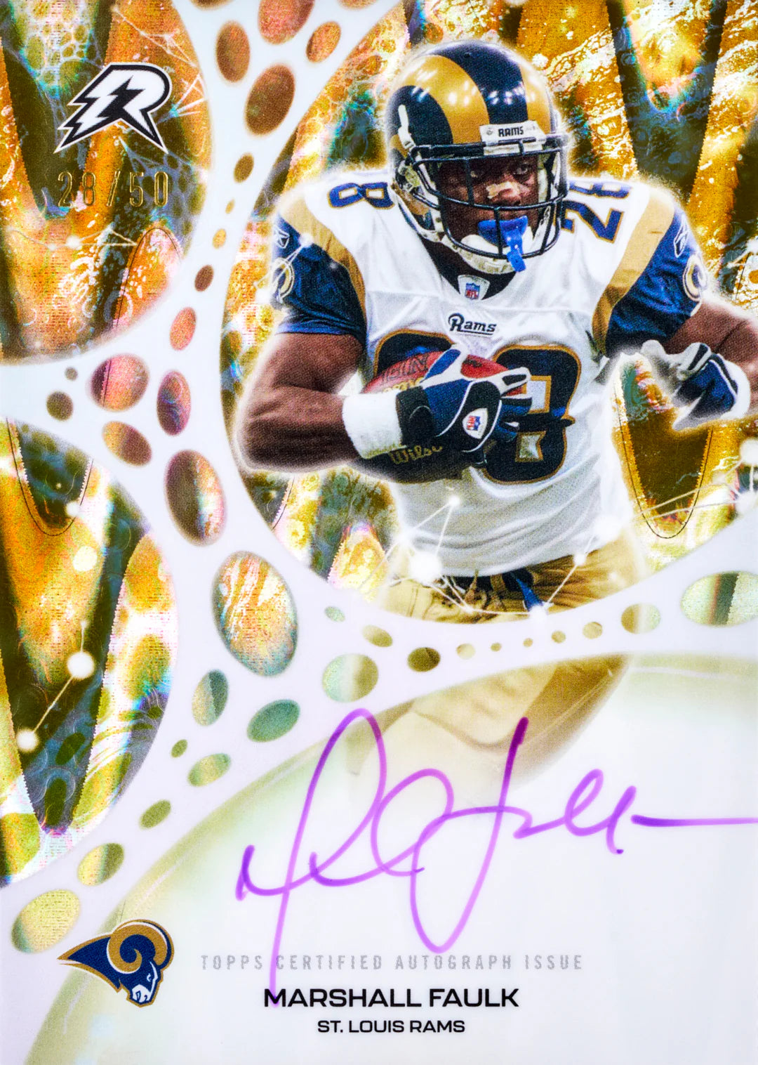 2025 Topps Resurgence Football Marshall Faulk ST. Louis Rams Autograph Card