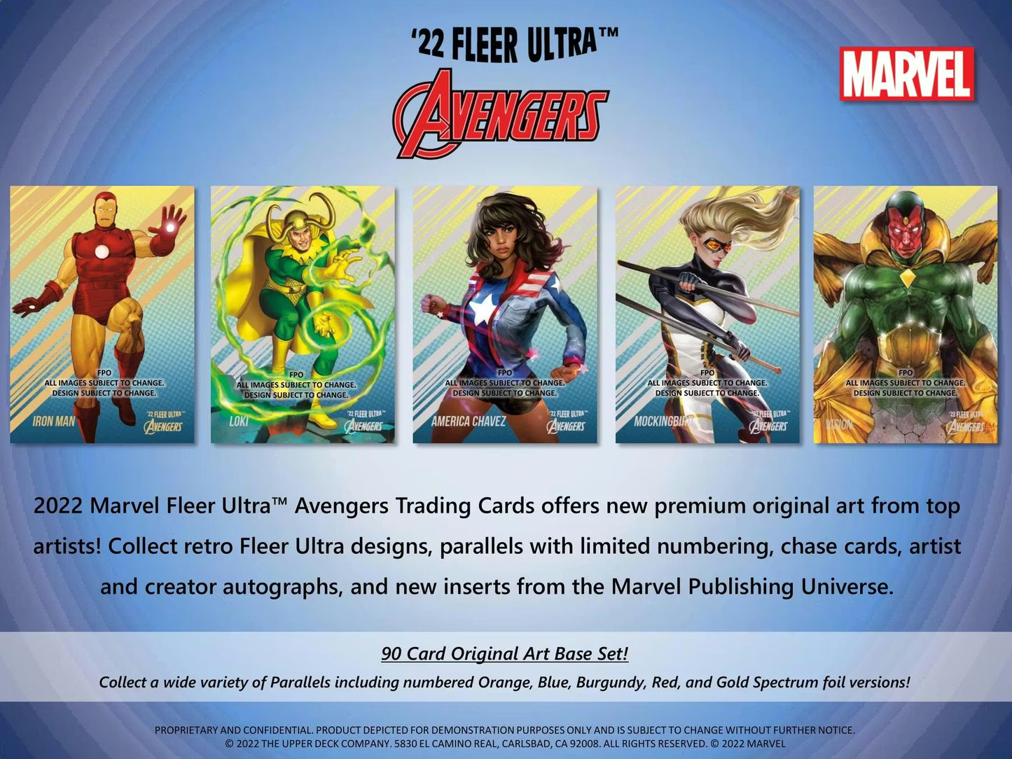 2022 Upper Deck Marvel Fleer Ultra Avengers Hobby Box Base Set Cards