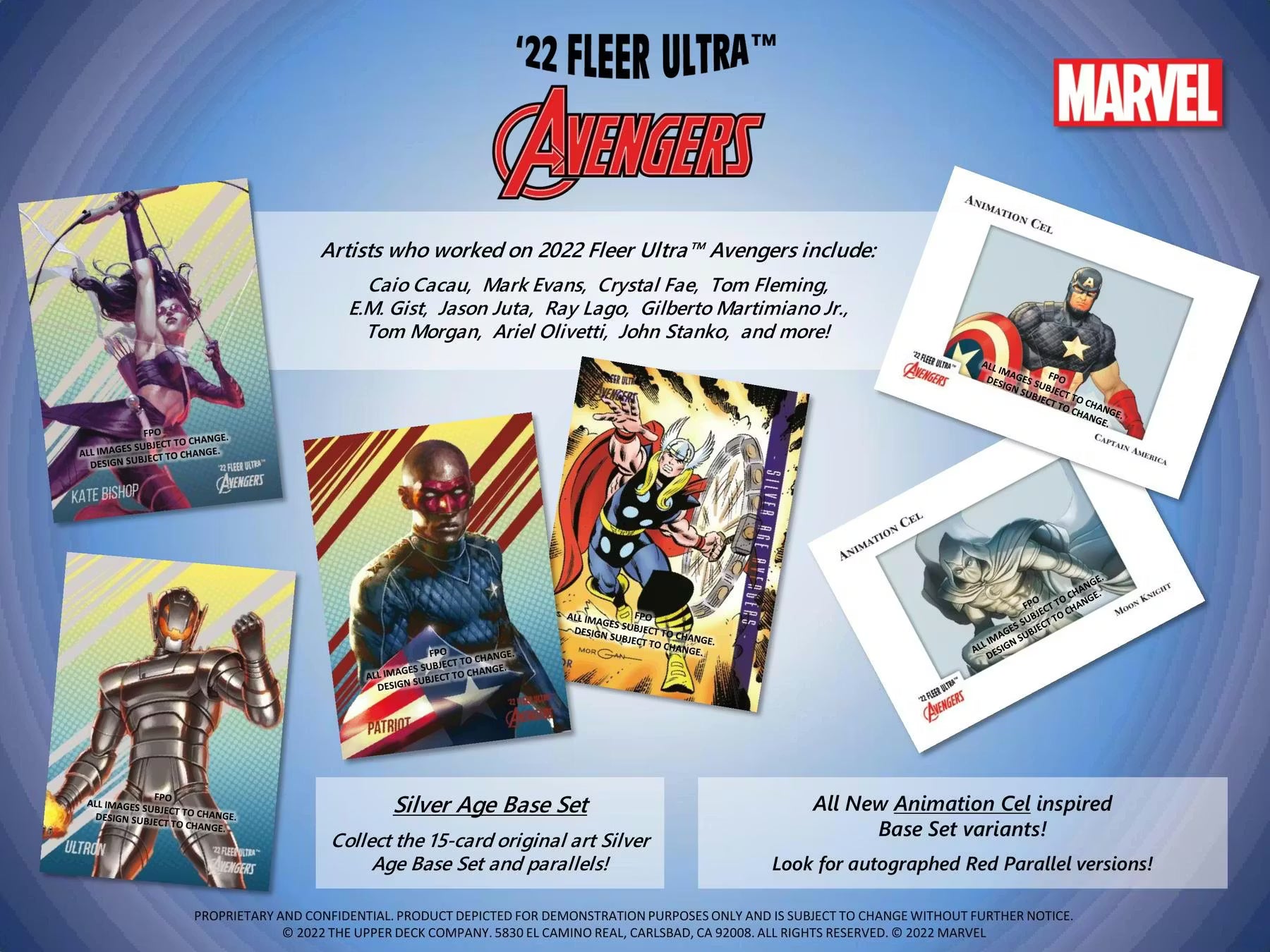 2022 Upper Deck Marvel Fleer Ultra Avengers Hobby Box Autographed Red Parallel Versions