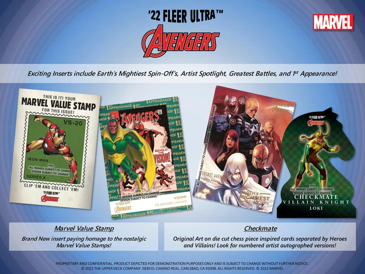 2022 Upper Deck Marvel Fleer Ultra Avengers Hobby Box Die Cut Cards
