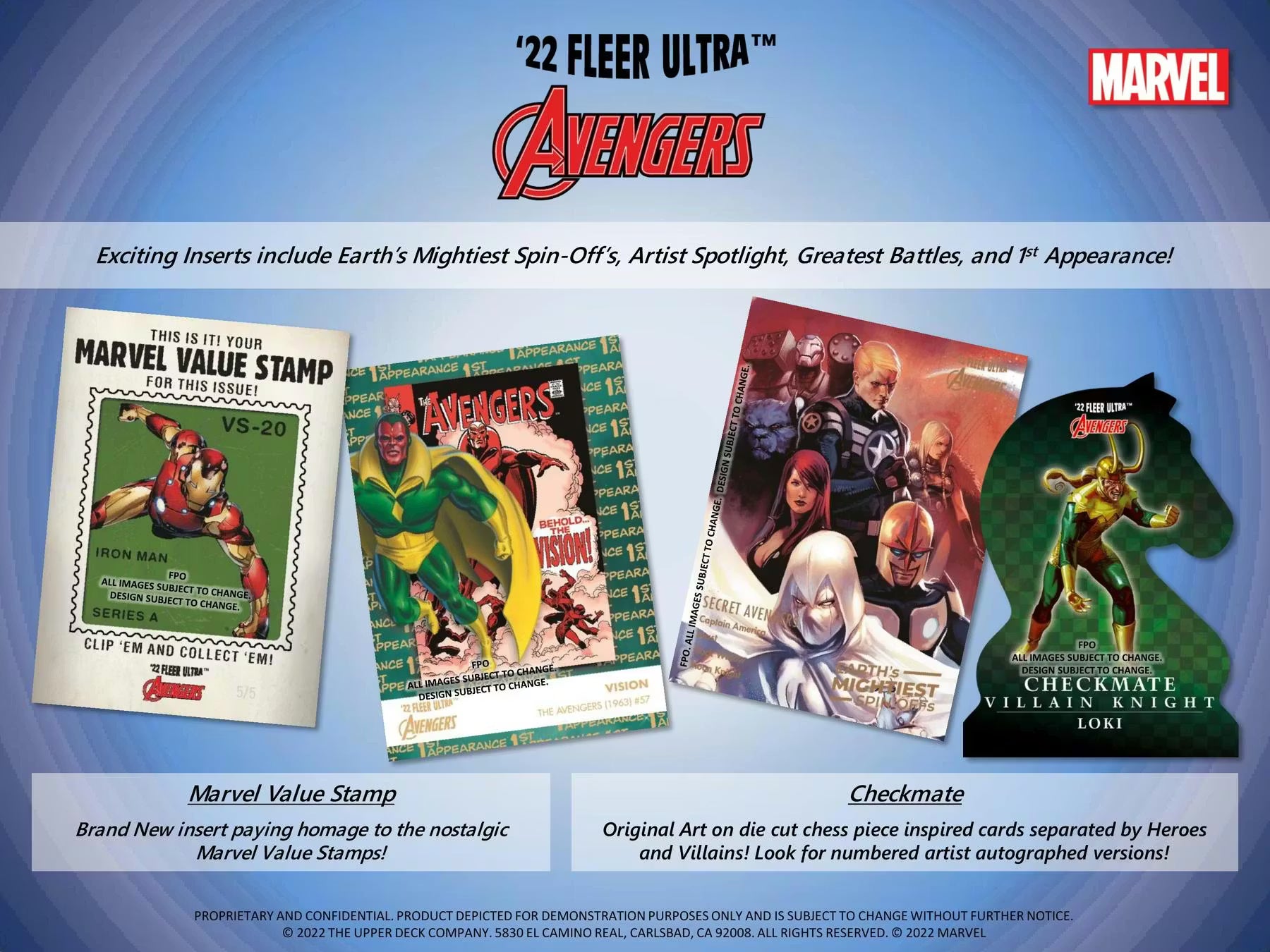 2022 Upper Deck Marvel Fleer Ultra Avengers Hobby Box Die Cut Cards