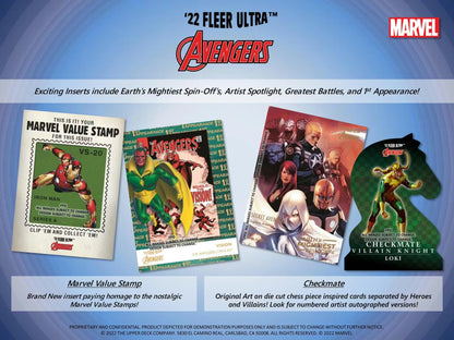 2022 Upper Deck Marvel Fleer Ultra Avengers Hobby Box Die Cut Cards