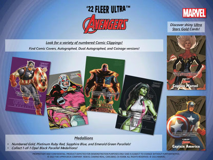 2022 Upper Deck Marvel Fleer Ultra Avengers Hobby Box Medallions Cards