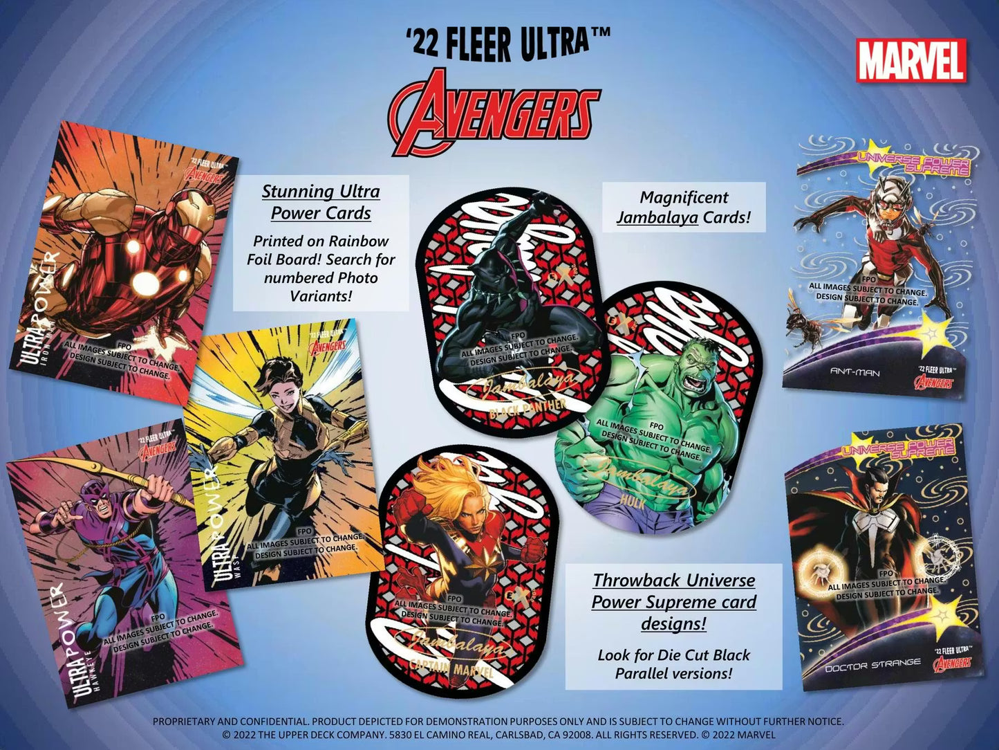 2022 Upper Deck Marvel Fleer Ultra Avengers Hobby Box Stunning Ultra Power Cards