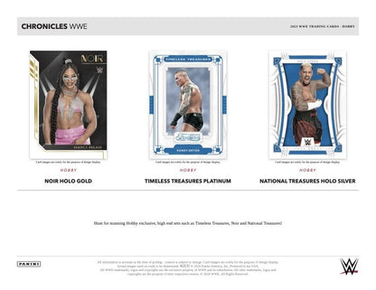 2023 Panini Chronicles WWE Hobby Box (6 pack per box, 8 kartu per pack) - 2 autograph per box