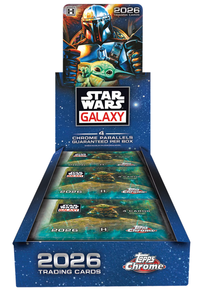 2026 Topps Star Wars Chrome Galaxy Hobby Box (4 Cards Per Pack, 18 Packs Per Box) 4 Chrome Parallels Per Box