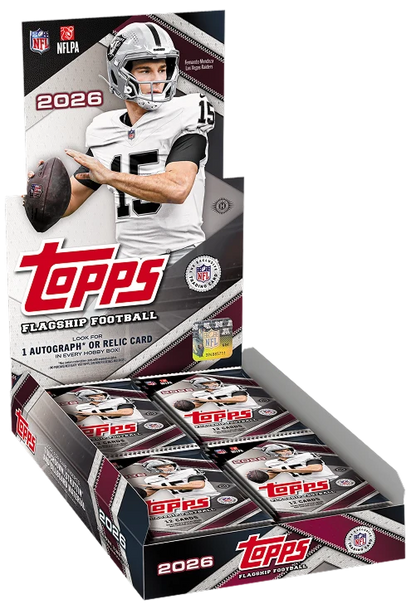 2026 Topps Flagship Football Hobby Box (12 Cards Per Pack, 20 Packs Per Box) 1 autograph or relic card per box