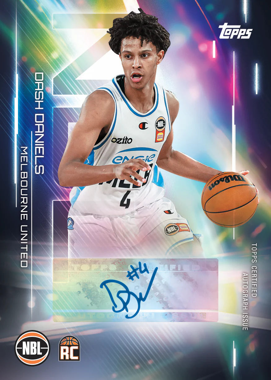 2025/26 Topps NBL Basketball Hobby Box Dash Daniels Melbourne United RC Autograph Card