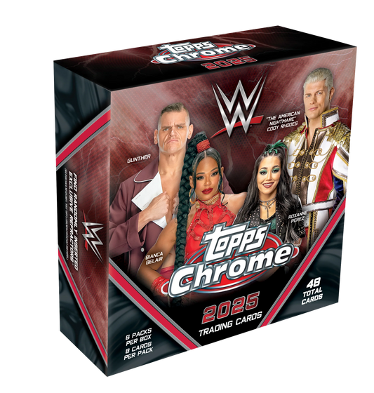 2025 Topps Chrome WWE Mega Box (6 pack per box, 8 kartu per pack)