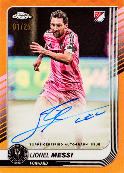 Topps Chrome MLS 2025 Hobby Box Lionel Messi Autograph Card